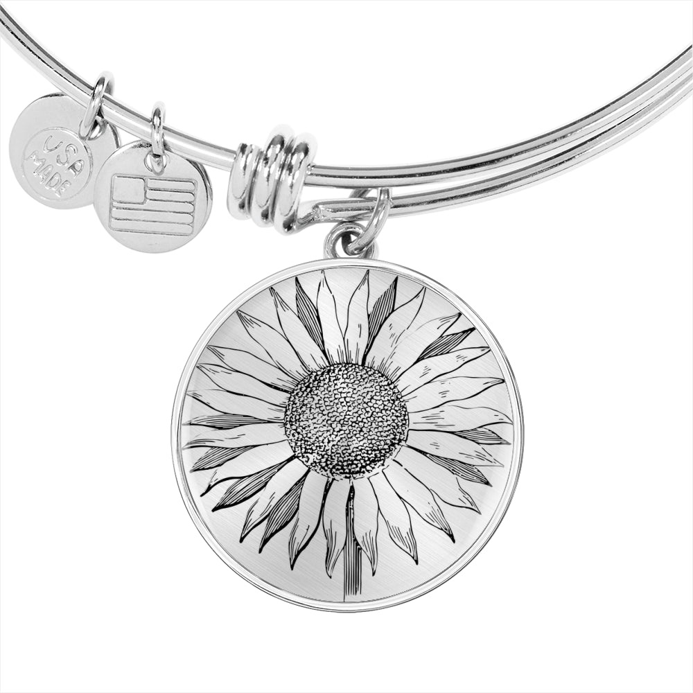 Grey SunFlower Pendant Wrist