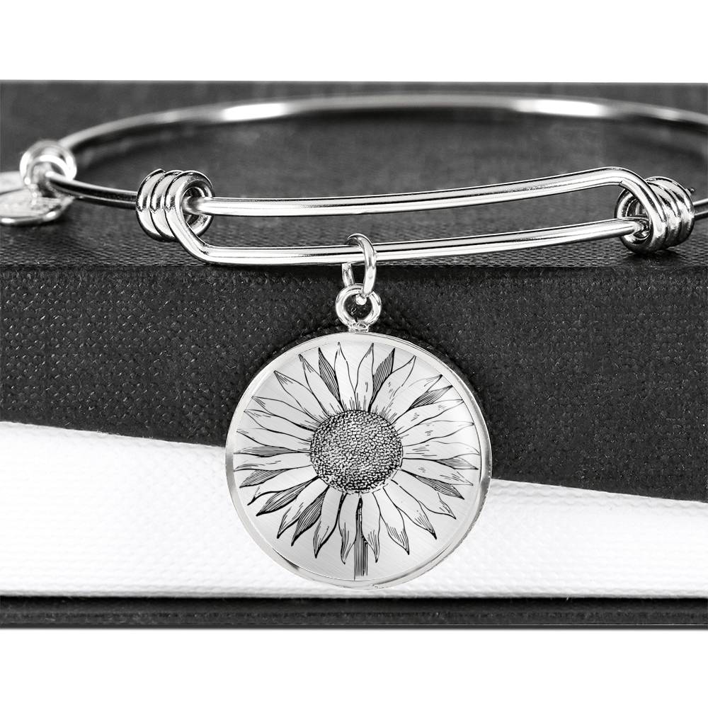 Grey SunFlower Pendant Wrist