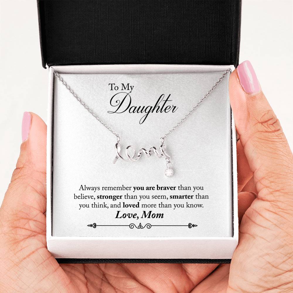 Love Scripted Pendant - Daughter from Mom